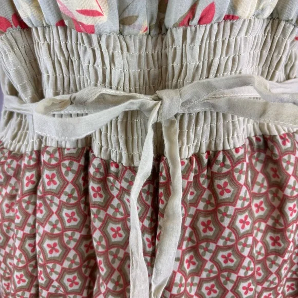 Mlle Gabrielle Boho Floral Midi Dress XL Embroidered 100% Cotton Cottagecore - Picture 2 of 11